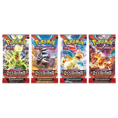 POKEMON SCARLATTO E VIOLETTO - OSSIDIANA INFUOCATA BUSTINA 10 CARTE