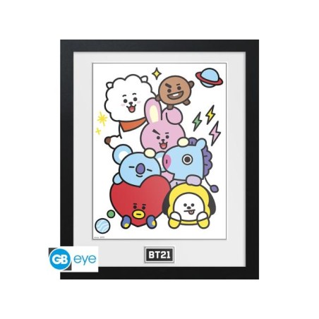 BT21 - FRAMED PRINT "CHARACTERS STACK" (30x40)